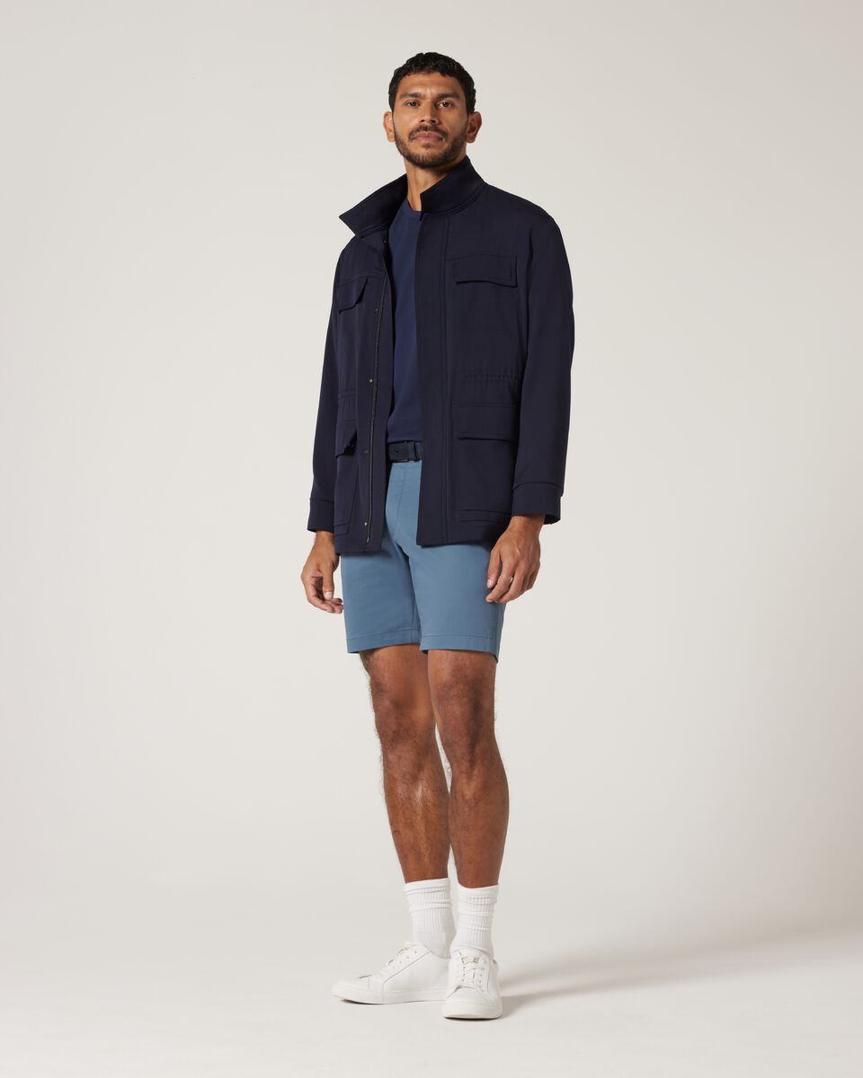 Slim Stretch Cotton Stretch Chino Short, Chalk Blue, hi-res